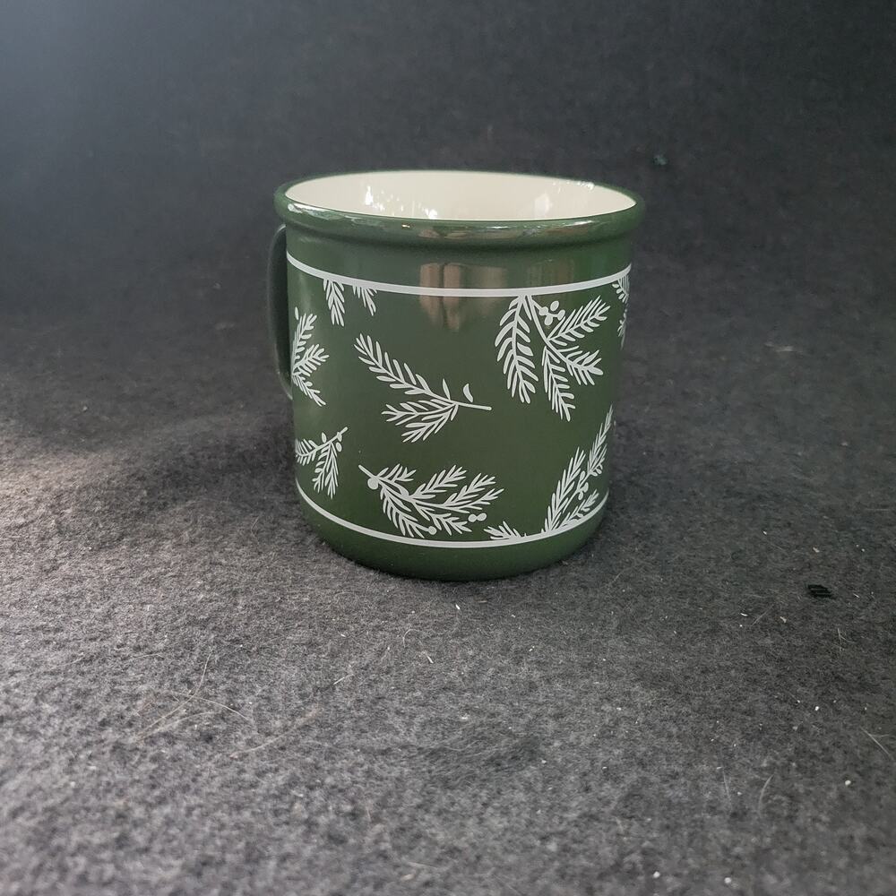 Hallmark Large Green Coffee Mug‎ W/sprigs Of Pine & Berries VIP Gift 2022 New